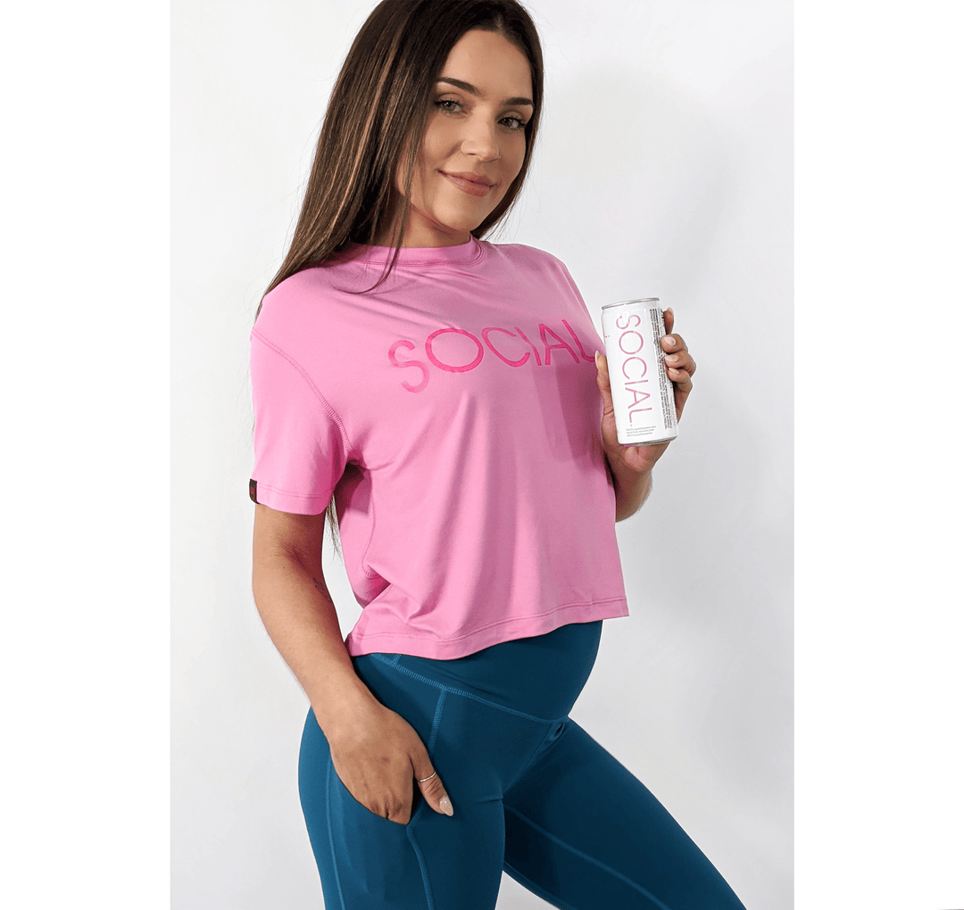 SOCIAL Crop Tee (Multiple Colors) - Social Sparkling Wine