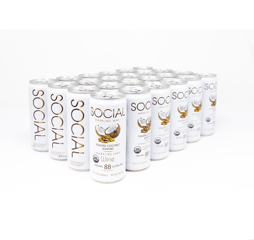 Toasted Coconut Almond Sparkling Wine 24-Pack - Social Sparkling Wine